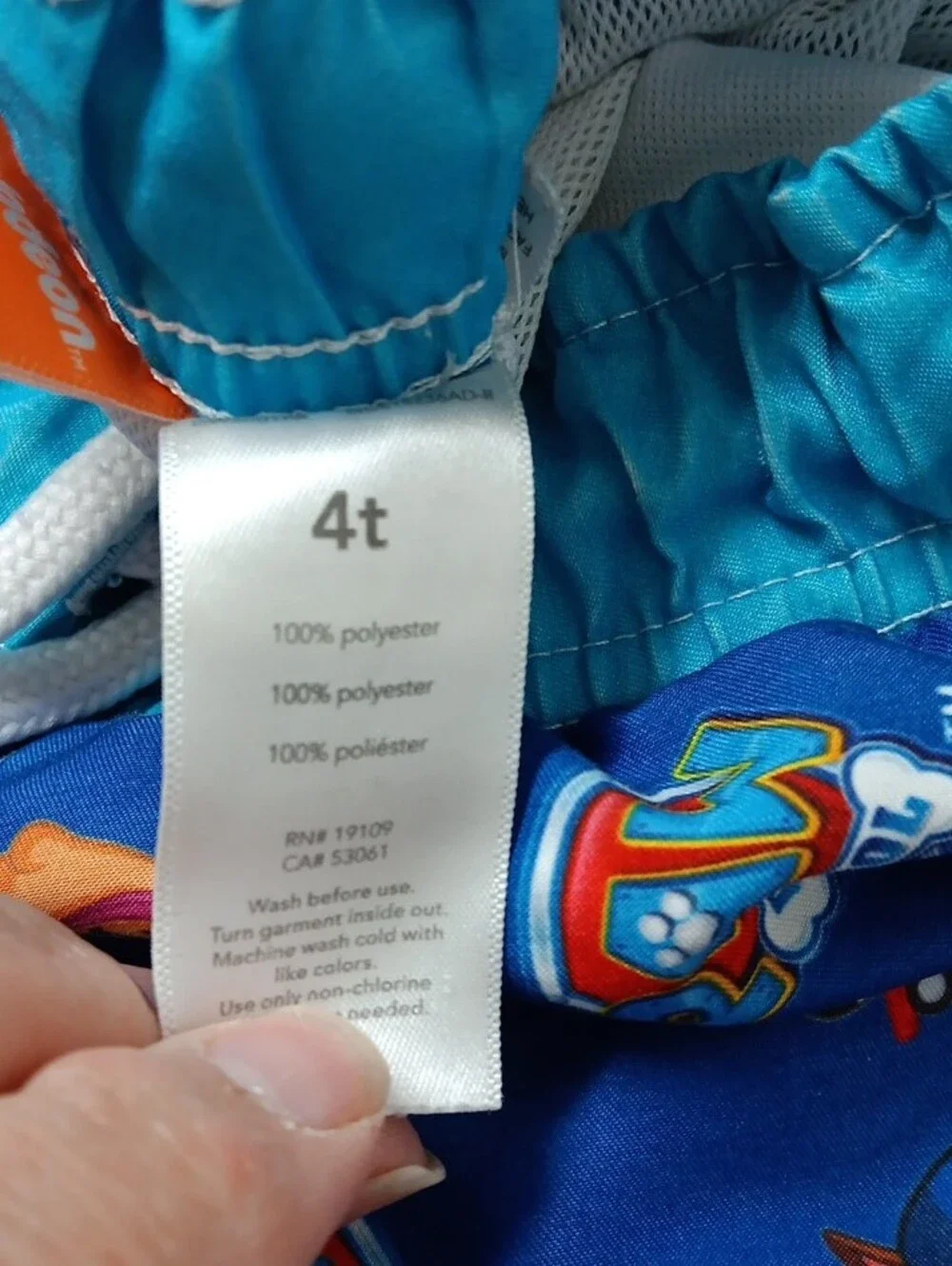 Paw Patrol Bright Blue Kids Swim Shorts with Character Faces